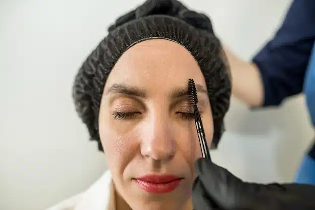 person resting after endoscopic brow lift surgery